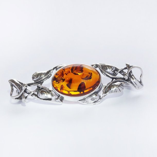 SLV BROCHE MED ORANGE/RDT RAV